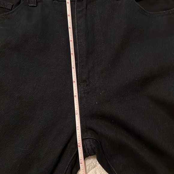 Black Distressed jeans with gold stars on right leg - Picture 6 of 7